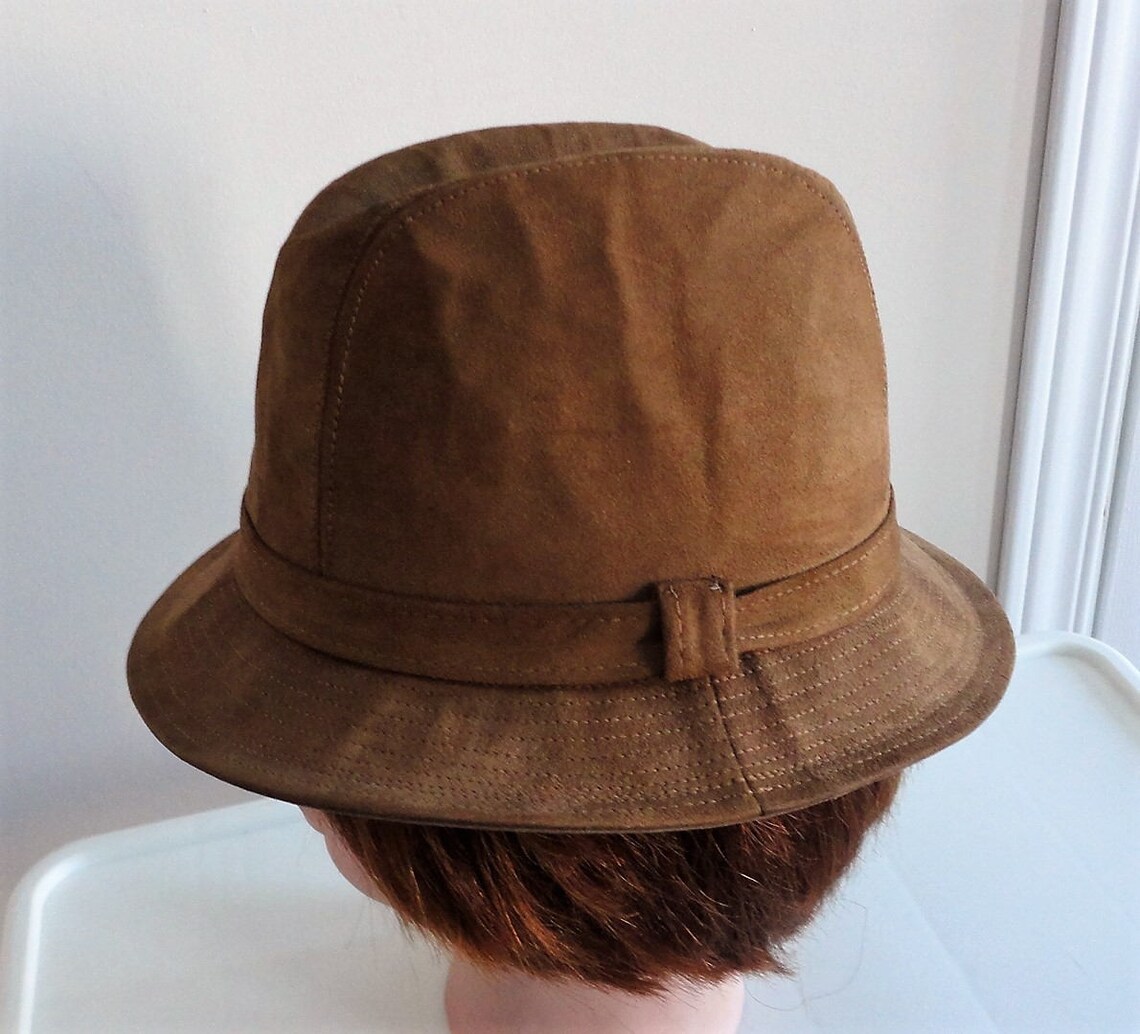 70s Brown Suedine Men Hat Size Small 6 7/8 55 Cm 21 1/2 - Etsy Canada