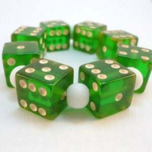 50s clear green Bakelite dices stretch bracelet vintage image 4