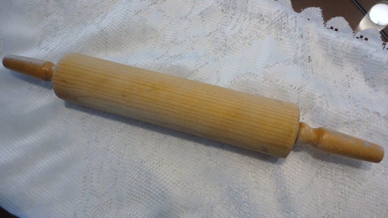 50s Baribocraft wood rolling pin Vintage Made in Canada