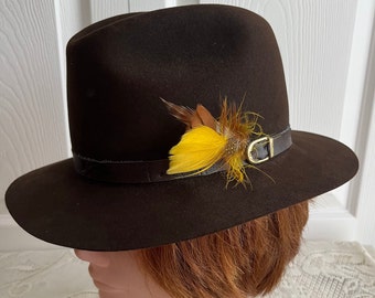 Vintage 50's Mallory Chocolate Brown Felt Fedora 7 1/2 - Etsy Vintage 50's Mallory Chocolate Brown Felt Fedora 7 1/2 - Etsy