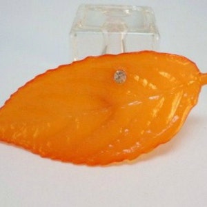 80s Orange Buch & Deichmann Leaf Brooche