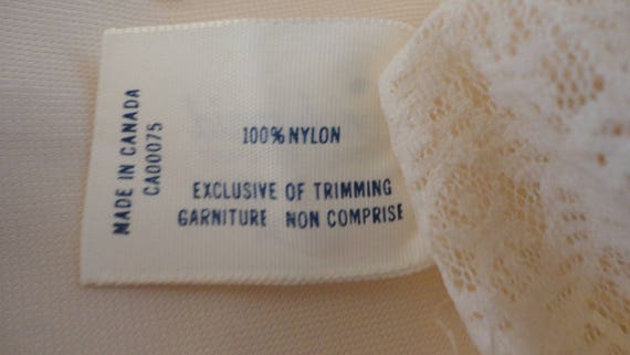 70s Beige Nylon/Lace Women Short Nightgown  60s S… - image 5
