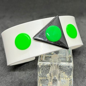 Jaren &#39;60 Lime, Wit, Zwart Pop Art Manchetarmband Plastic Zomer Must