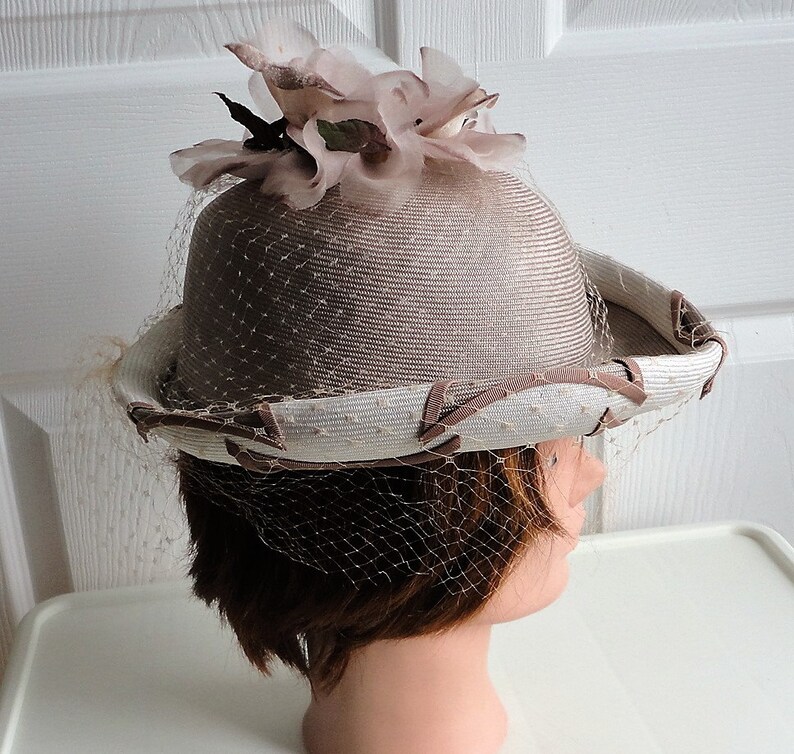 70s Beige Straw & Netting Women Hat Small 21 1/4 Inches Anita Etsy Canada