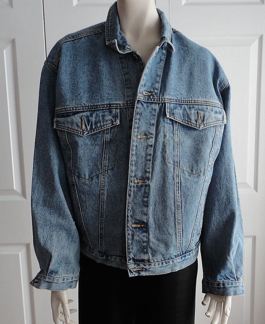 80s Blue Eagle denim jacket Small L26 vintage Made in Hong | Etsy