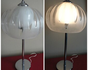 Vintage Chrome/Lucite Mushroom Table Lamp 70's So COOL