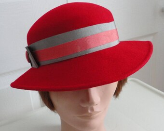 Vintage Lancaster Wool Felt Ladies Red Fedora L Lancaster Woman main image 3