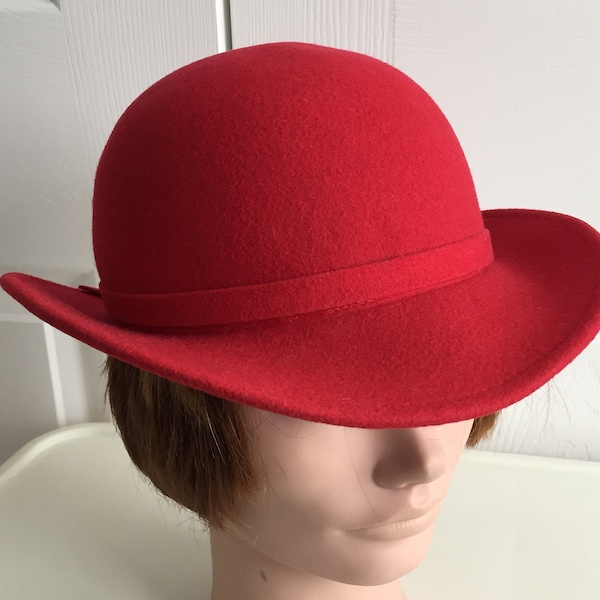 Red Felt Hat Etsy