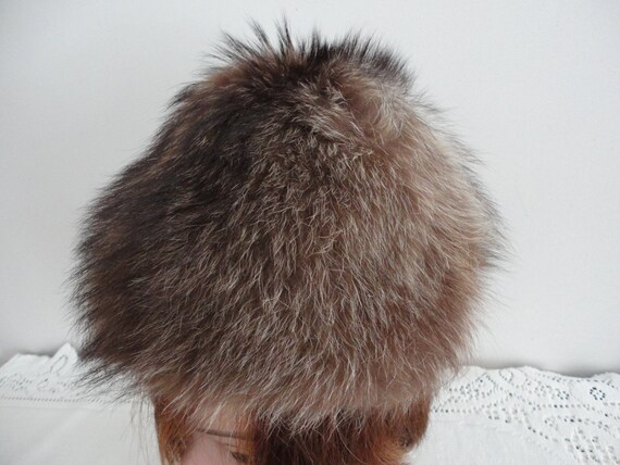 60s Raccoon Fox Fur Women Hat S 21.25 Made in Canada Vintage  display picture 1