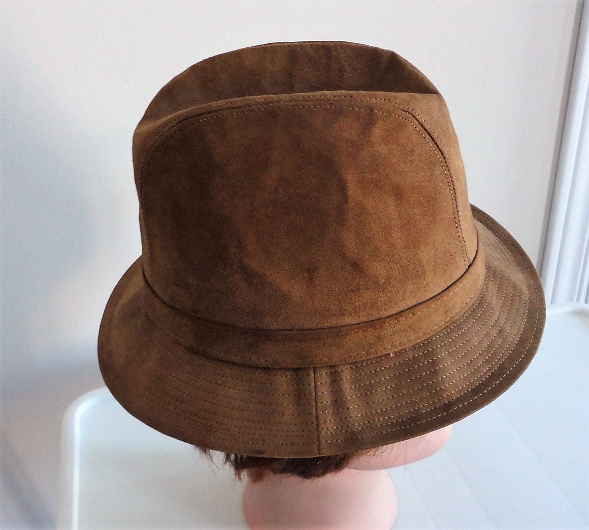 70s Brown Suedine Men Hat Size Small 6 7/8 55 Cm 21 1/2 - Etsy Canada