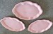 Vintage Oblong Pink Speckled Seafood Pottery Plates 