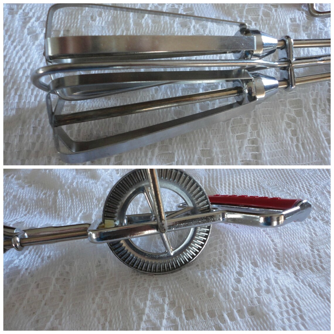 40s Red Hand Crank Egg Beater Maynard Made USA Antique Etsy Canada