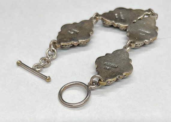 メキシコ 925 シルバー マラカイトカラー オーバル インレイ シンプル ヴィ Vintage Mexico Sterling Silver Multi Stone Southwest Cuff