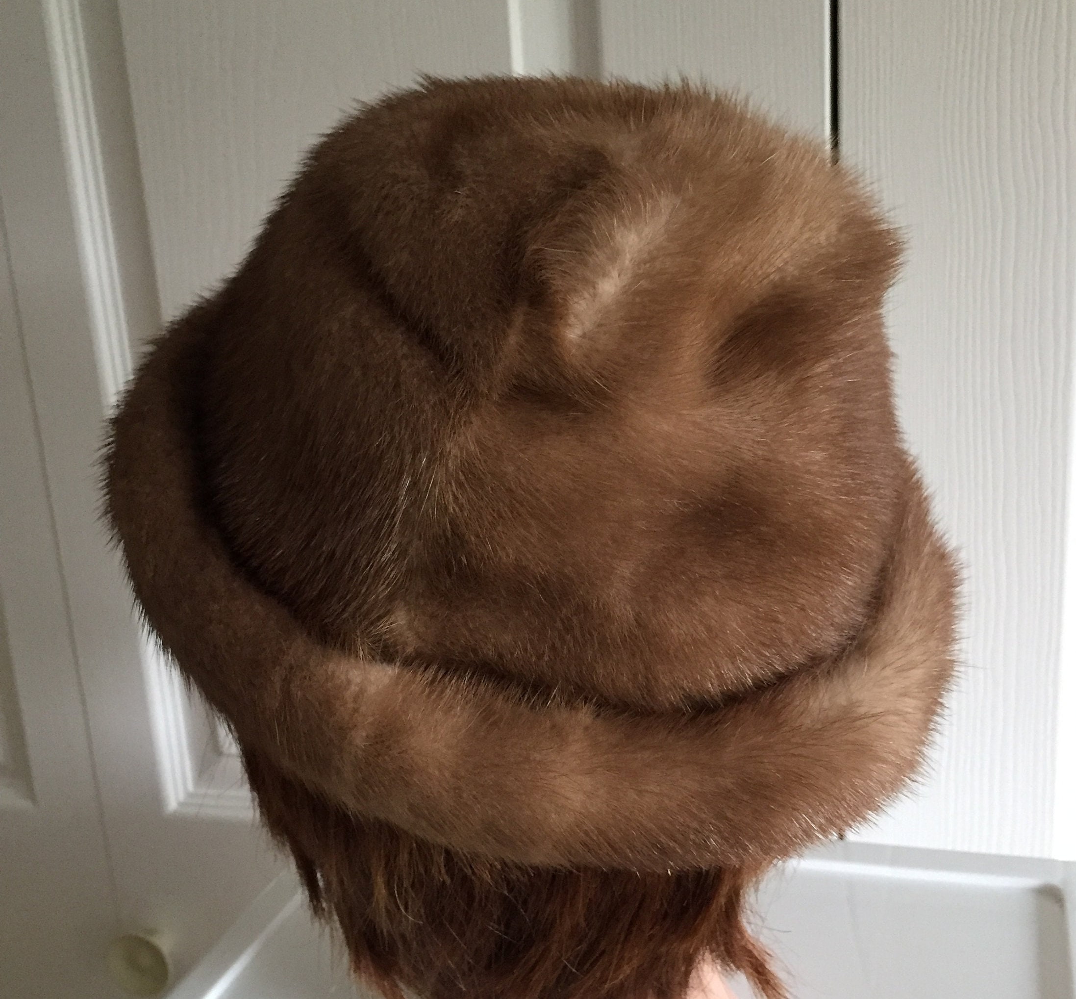 Vintage 60s Mink Fur Cloche Hat: Extra Small, Made in Canada 