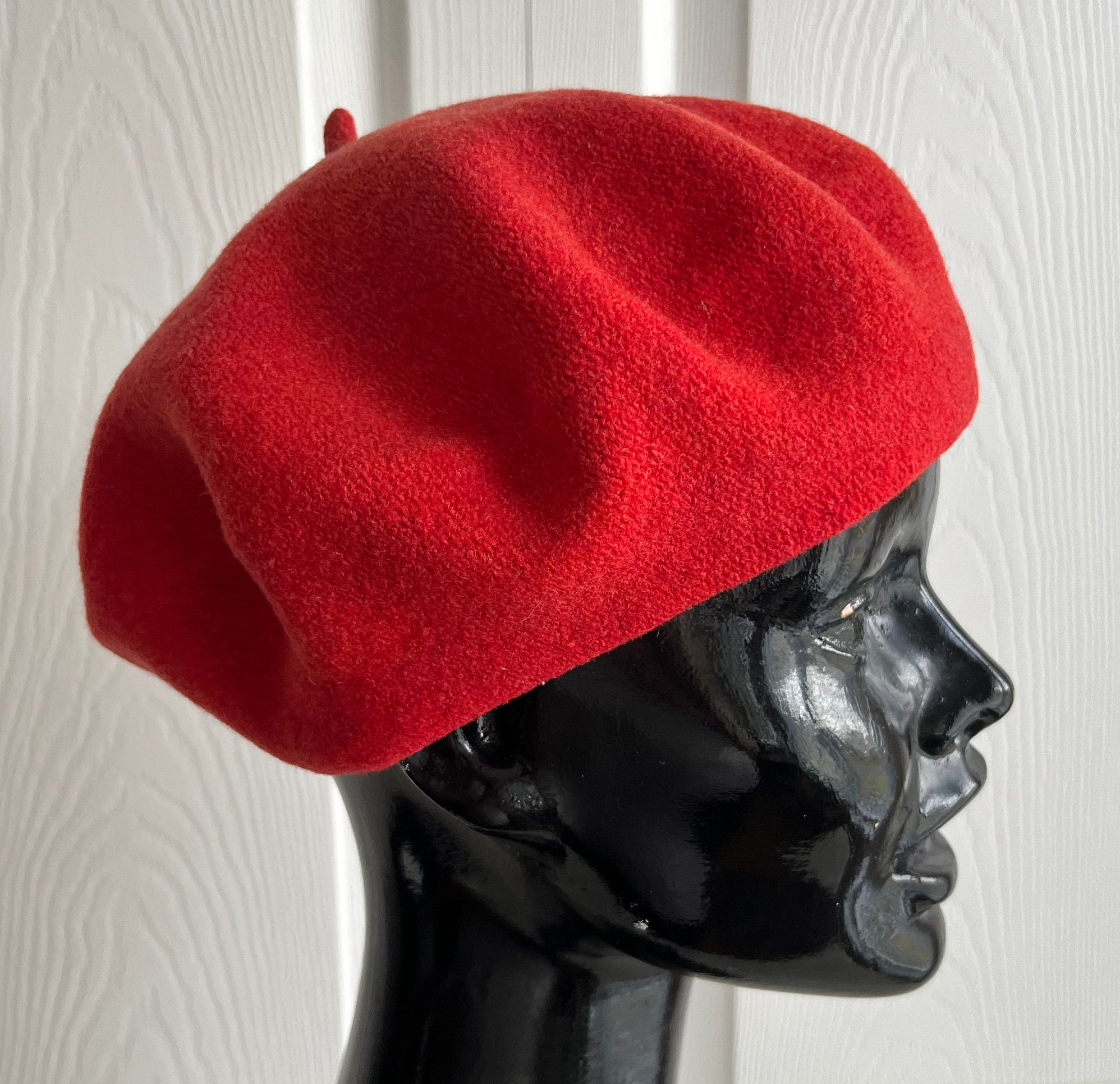 4359 Gi Type Wool Beret, Red Red Cotton Thread Beret main image 2