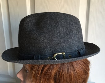 70s Vintage Grey  Wool Men Hat Stetson  6.75 54cm 21 1/8 inches