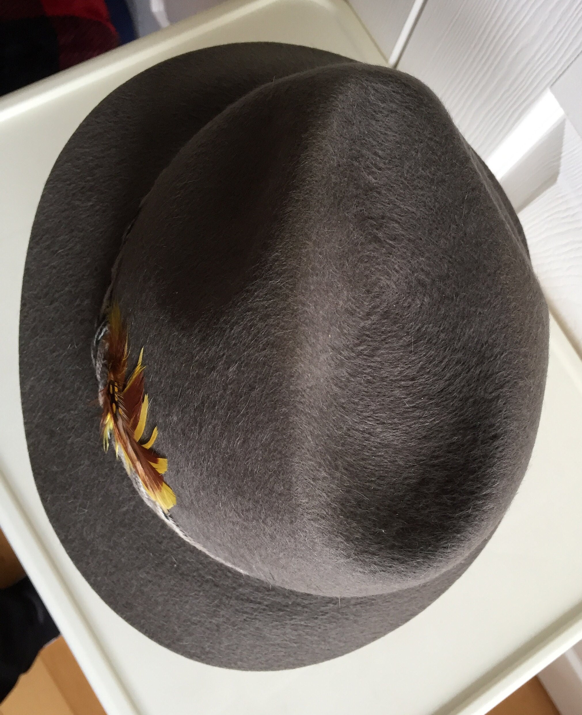 1960s Braided Grey Felt Hat 1960s Grey Fedora - Etsy main image 2