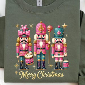 Nutcracker Christmas Sweatshirt: Faux Sequin Holiday Crewneck
