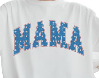 Mama USA Shirt, Patriotic Mom Outfit, Red White Blue Tee