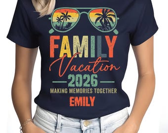 Family Vacation 2026 Custom T-Shirt: Matching Beach Trip Tee, personalized group matching shirt