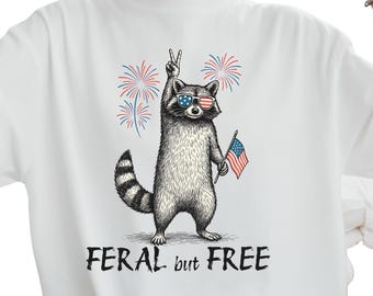 Feral Raccoon USA Shirt, Chaotic America Meme Tee, July 4th Outfit
