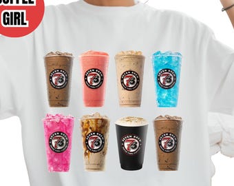 7 Brew Coffee Girl Shirt, Iced Coffee Top, Trendy Cafe Lover Tee