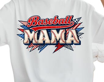 Baseball Mama Shirt, Patriotic Game Day USA Outfit, Red White Blue Tee