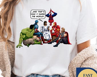 Jesus and Superheroes Tee: Saved the World Faith Shirt