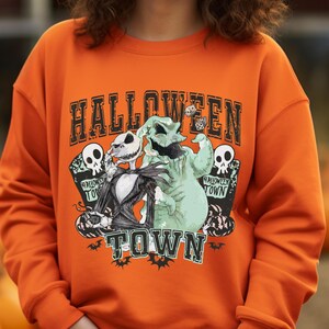 Halloween Town Shirt, Jack Skellington Oogie Boogie Tee, Nightmare Movie Graphic Shirt, Gothic Halloween Sweatshirt image 4