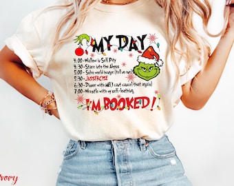 Comfort Colors Grinch Christmas Schedule Shirt, Funny Graphic Tee
