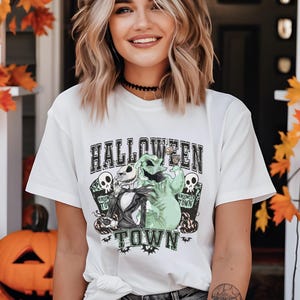 Halloween Town Shirt, Jack Skellington Oogie Boogie Tee, Nightmare Movie Graphic Shirt, Gothic Halloween Sweatshirt image 10