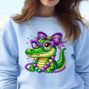Mardi Gras Alligator Sweatshirt: Women&#39;s Costume, Fat Tuesday Fest
