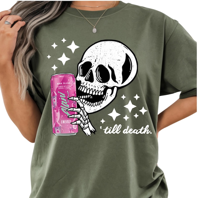 Alani til death comfort colors, Pink Chaos Skull Shirt for Energy Drink Lovers image 5