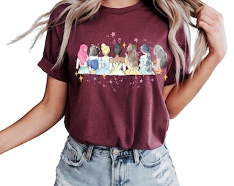 Watercolor Disney Princess Shirt, Retro Disneyworld Trip Tee