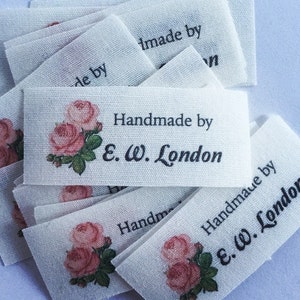 Custom Clothing Labels Using Your Design - Organic Cotton or Fray Proof  Poly-Cotton - Sew On - Full