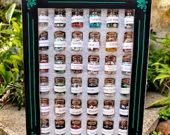 36Piece Chakra Healing Crystal Set Natural Gemstone Bottles for Wicca, Witchcraft Energy Balancing, Handmade Spiritual Gift Box