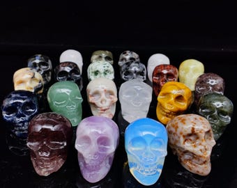 Crystal Skull Sculpture, Hand Carved Healing Stone Figurine, Meditation Decor, Unique Halloween Gift, Spiritual Home Office Ornament