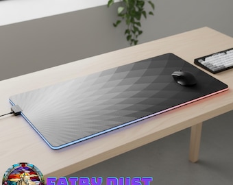 LED gamingmuismat met geometrisch radiaal patroon | RGB-rand