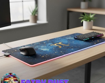 Alfombrilla de ratón LED para juegos con diseño de constelación del zodiaco Cáncer / Alfombrilla de escritorio con diseño de constelación astrológica