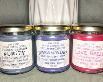 7 oz Crystal & Herb Infused Intention Candle | Spellbound Collection