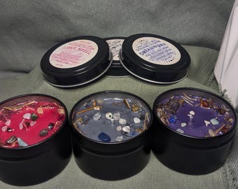 4 oz. Crystal & Herb Infused Intention Candle | Spellbound Collection