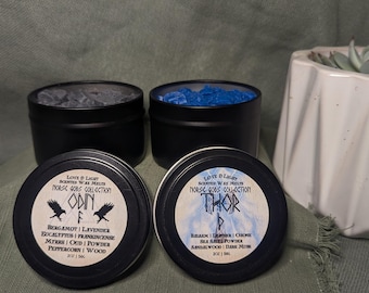 2 oz. Tinned Mini Monstera Leaf Wax Melts: Norse Gods Collection