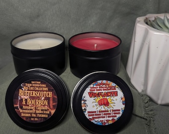4 oz Man Cave Candles: Butterscotch & Bourbon, Vigilante