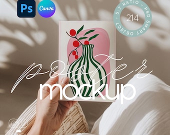 5x7 Ratio Poster Mockup, Photoshop Frame Mockup, Photo Frame Mockup, 5x7 Postcard Mockup, Holding Hands Poster, A5 Mock up, PSD and PNG