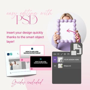 Gallery Wall Mockup With Person, Frame Gallery Mockup Template For Artwork Display, Frame Gallery Wall Mockup, 7 Frames Mockup Gallery Wall image 5