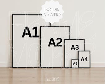 Wall Art Size Guide Mockup: DIN A Ratio (Digital Download)