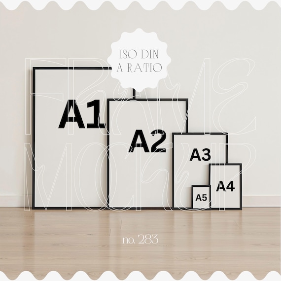 Wall Art Size Guide Mockup: DIN A Ratio (Digital Download)