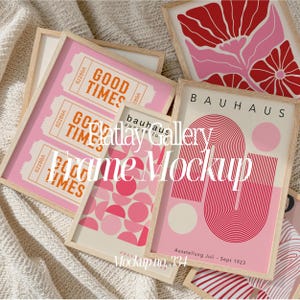 Gallery Wall Mockup: 6 Frames, Din A / ISO Ratio (Canva, Photoshop)