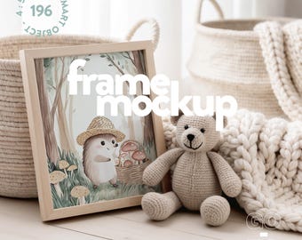 Frame mockup for nursery - 4x5 ratio - PSD & JPG
