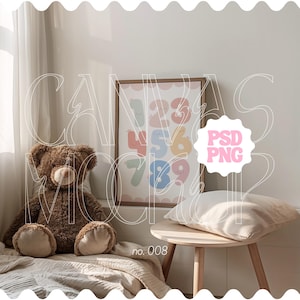 Nursery Mockup Canvas Din A, Nursery Frame Mockup For Wall Art, Nursery Interior Frame Mockup, Nursery Frame Mock Up, Kids Room Frame Mockup